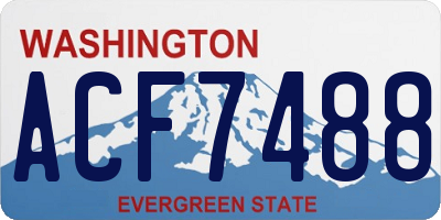 WA license plate ACF7488