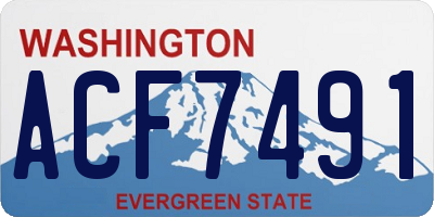 WA license plate ACF7491