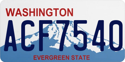 WA license plate ACF7540
