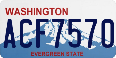 WA license plate ACF7570