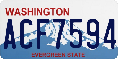 WA license plate ACF7594