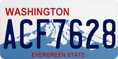 WA license plate ACF7628