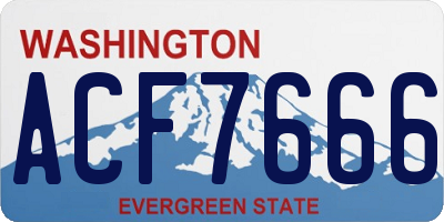 WA license plate ACF7666