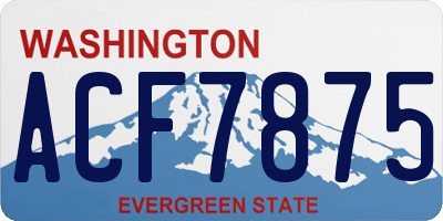 WA license plate ACF7875