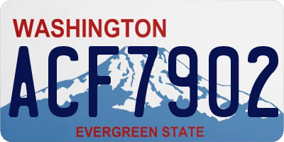 WA license plate ACF7902