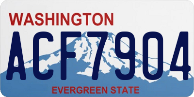 WA license plate ACF7904