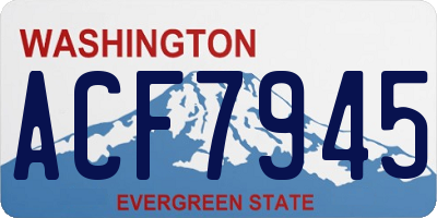 WA license plate ACF7945