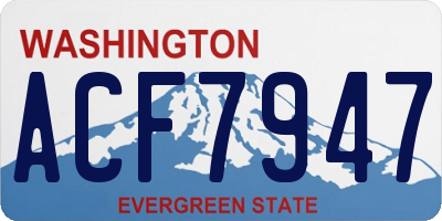 WA license plate ACF7947