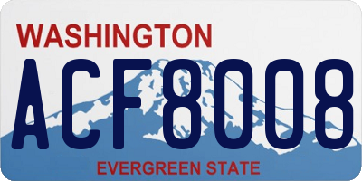 WA license plate ACF8008