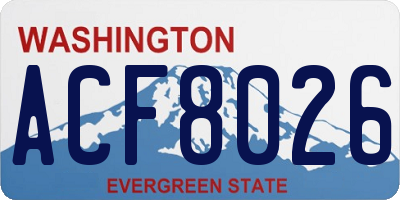 WA license plate ACF8026