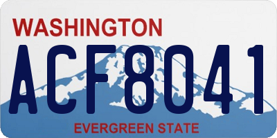 WA license plate ACF8041