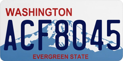WA license plate ACF8045