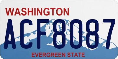 WA license plate ACF8087