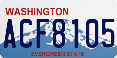 WA license plate ACF8105