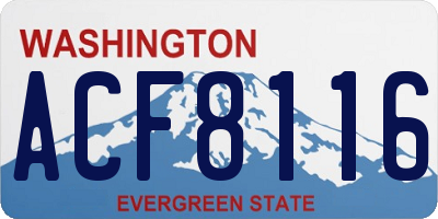 WA license plate ACF8116