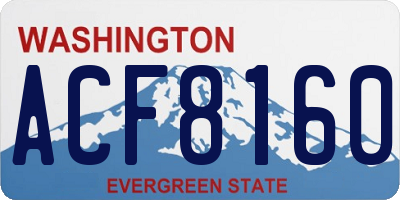 WA license plate ACF8160