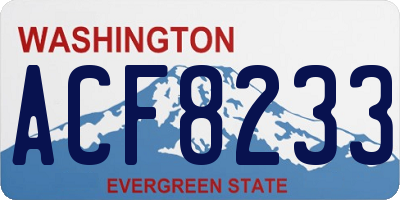 WA license plate ACF8233