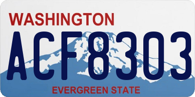 WA license plate ACF8303