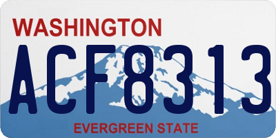 WA license plate ACF8313