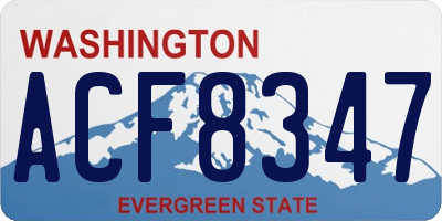 WA license plate ACF8347
