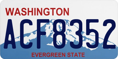 WA license plate ACF8352
