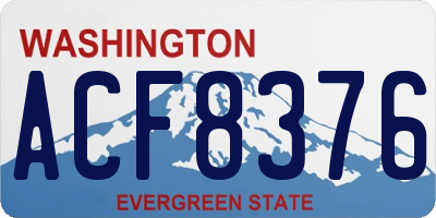 WA license plate ACF8376