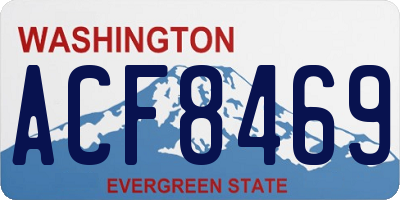 WA license plate ACF8469