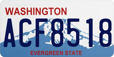 WA license plate ACF8518