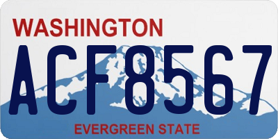 WA license plate ACF8567
