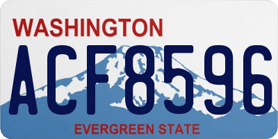 WA license plate ACF8596