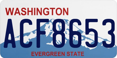 WA license plate ACF8653