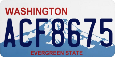 WA license plate ACF8675