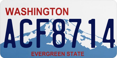 WA license plate ACF8714