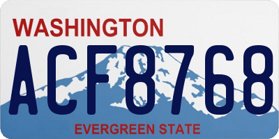 WA license plate ACF8768