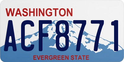 WA license plate ACF8771