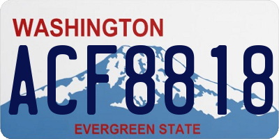 WA license plate ACF8818