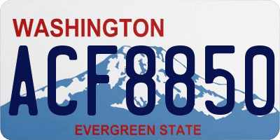 WA license plate ACF8850