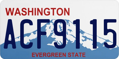 WA license plate ACF9115