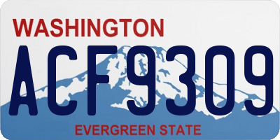 WA license plate ACF9309