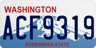 WA license plate ACF9319