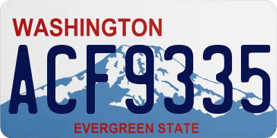 WA license plate ACF9335
