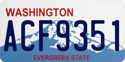 WA license plate ACF9351