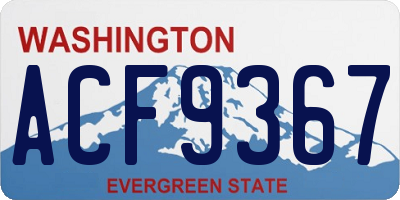 WA license plate ACF9367