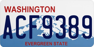 WA license plate ACF9389