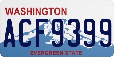 WA license plate ACF9399