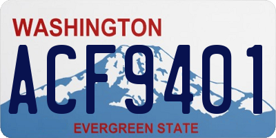 WA license plate ACF9401