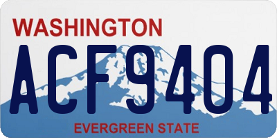 WA license plate ACF9404
