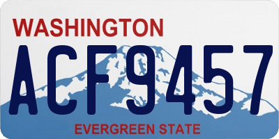 WA license plate ACF9457