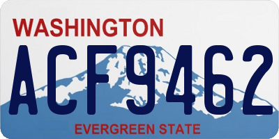 WA license plate ACF9462