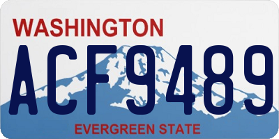 WA license plate ACF9489